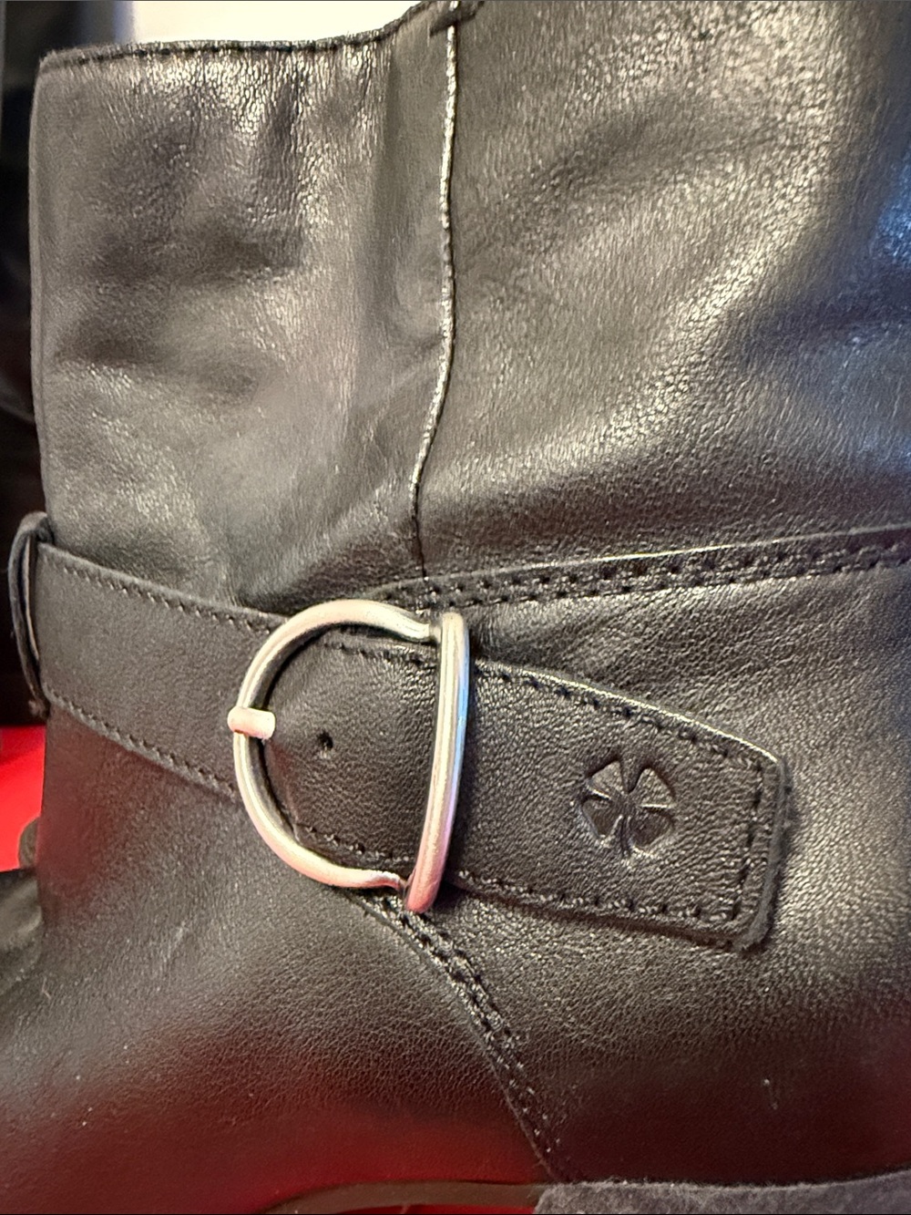 Lucky Brand Black Leather Buckle Ankle Boots - Women's - Picture 2 of 6